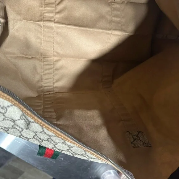 Gucci Plus Vintage Large Tote Bag Brown GG Monogram Web Stripe with COA - Picture 7 of 7